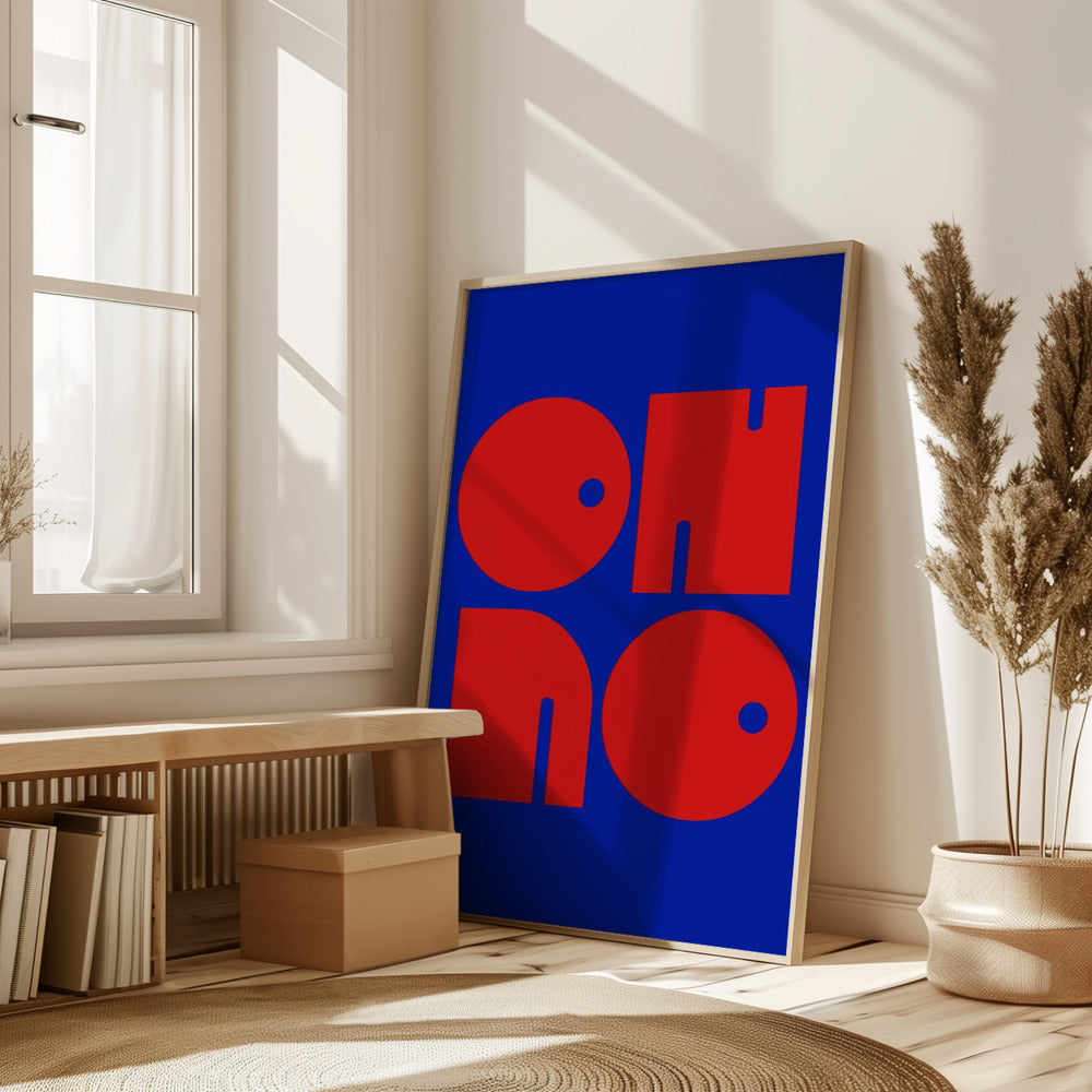 Oh No Dark Blue Recovered.psdratio 3x4 Print By Bohonewart Poster