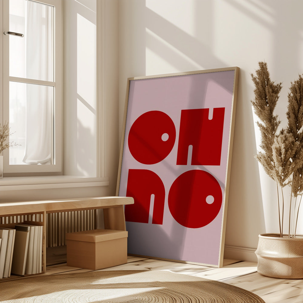 Oh No Pink Red.psdratio 3x4 Print By Bohonewart Poster