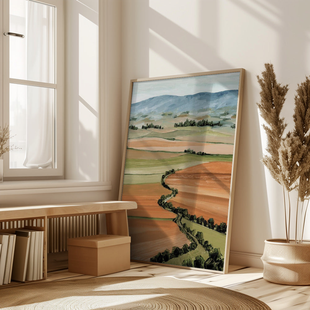 Queniva patchwork landscape Poster