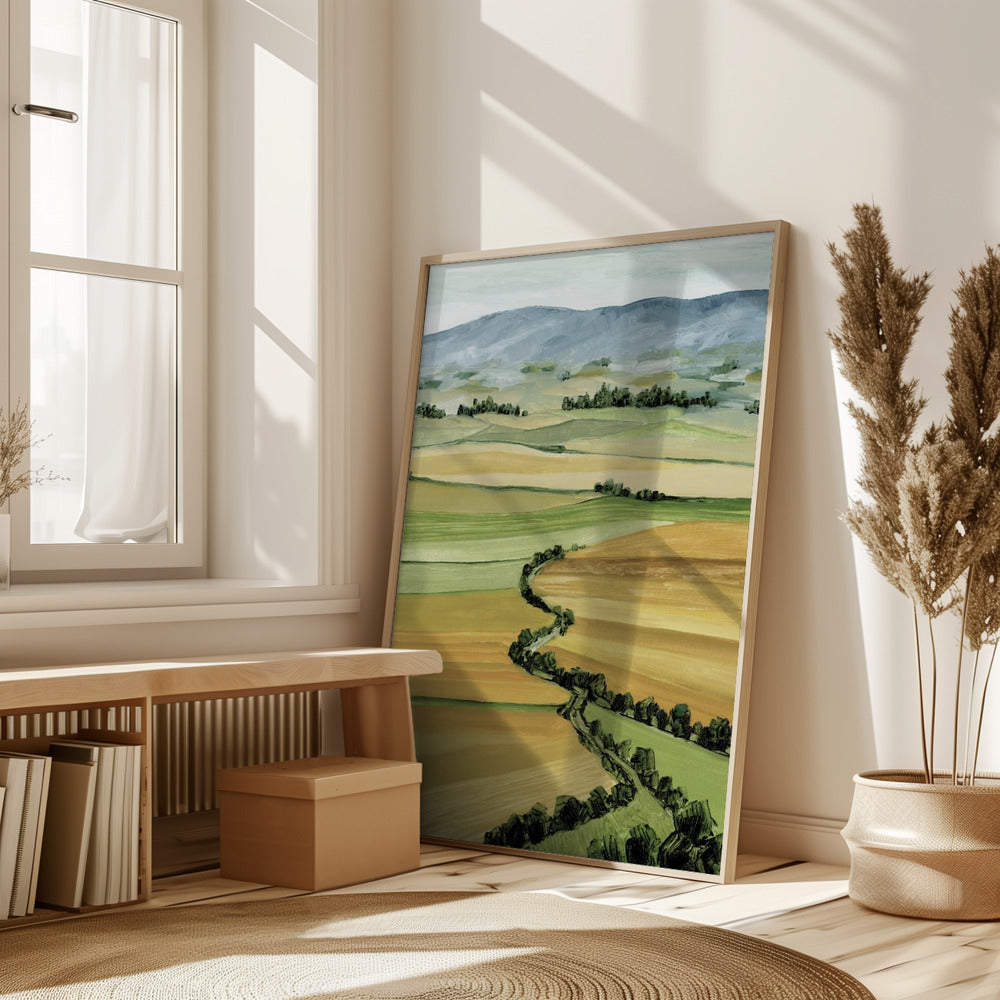 Queniva patchwork landscape Poster