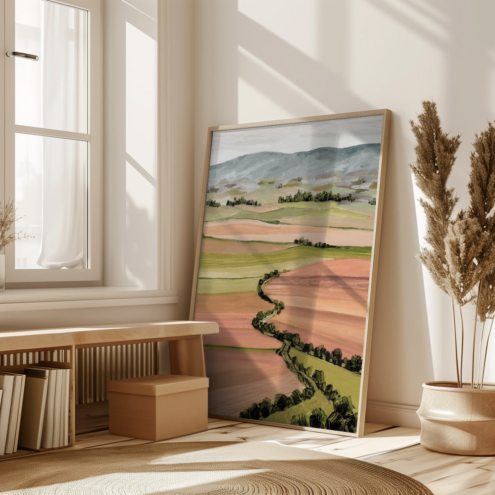 Queniva patchwork landscape Poster