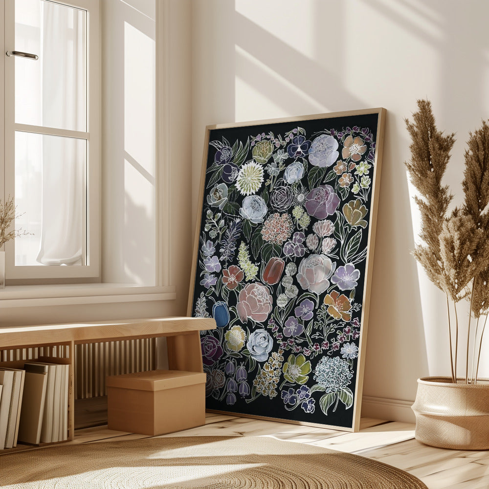 Ragni moody flowers in white Poster