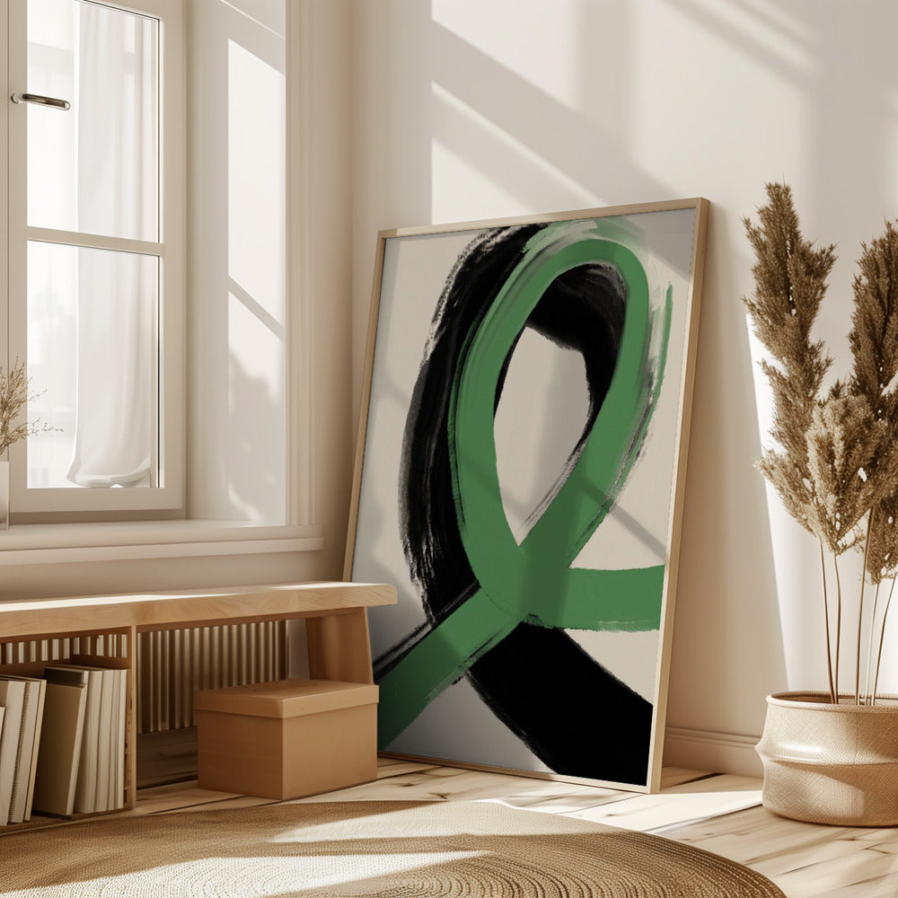 Black And Green No 1 Poster