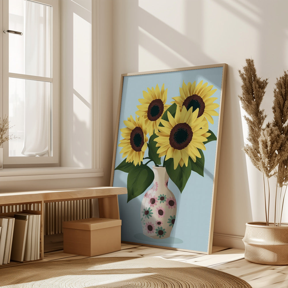 Vase of Sunflowers Poster