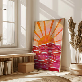 Sea Sunset Pink Poster