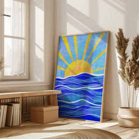 Sea Sunset Blue Poster