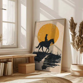 Cowboy In the Sunset Poster