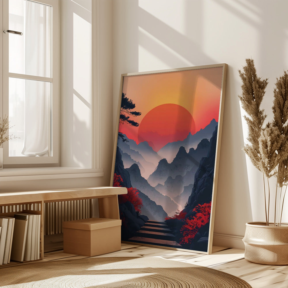 Sunset In the Mountains Poster