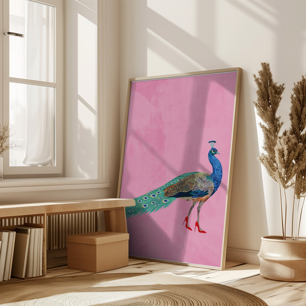 Peacock wearing heels Poster