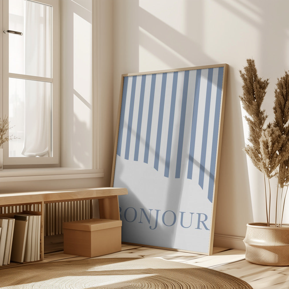 Bonjourbluestripes Ratio2x3 Poster