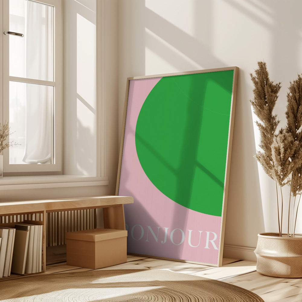 Bonjourpinkgreen Size24x36 Poster