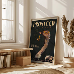 Art Deco Prosecco Wall Art Of An Ostrich Poster