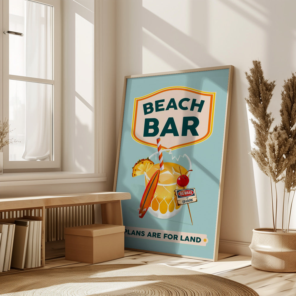 Beach Bar Summer Tropical Cocktail Bar Art Poster