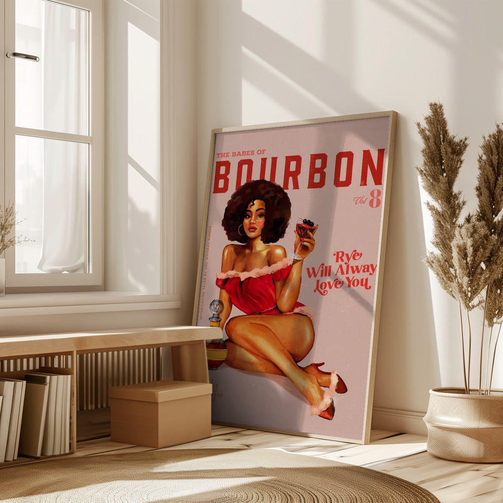 Babes of Bourbon Vol 8 Vintage Pinup Girl With Afro Poster