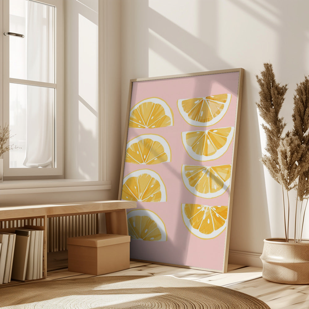 Sliced Lemons Poster