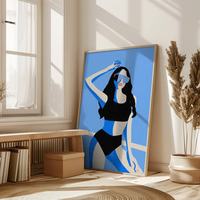 Blue Sport Girl Poster