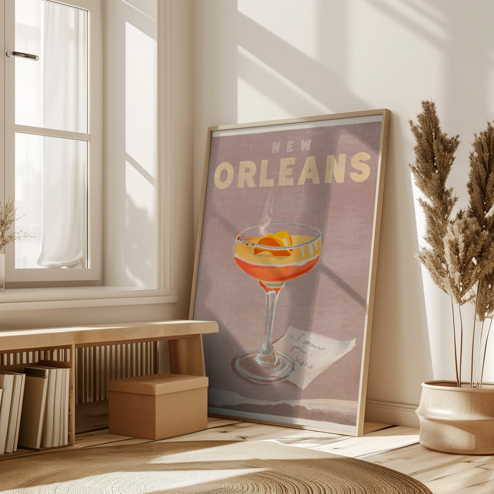 New Orleans Cocktail Travel Poster Poster