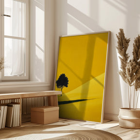 Yellow Field Tree Poster