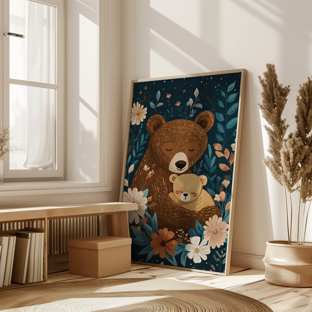 Mama Bear With Cub Poster