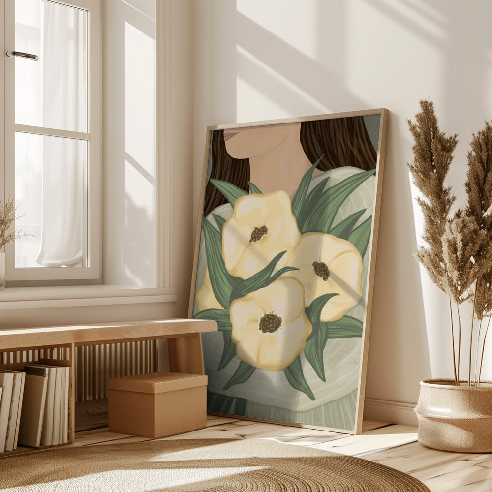 Pale Yellow Flowers Poster