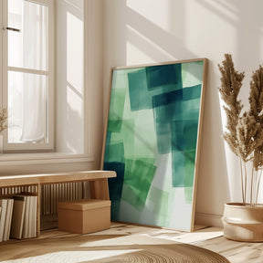 Green Squares Poster