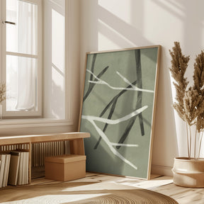 Twigs On Sage Green 4 Poster