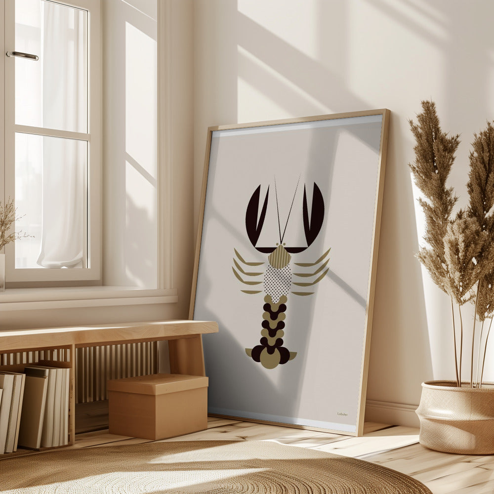 Golden Animals - Lobster (white) Poster