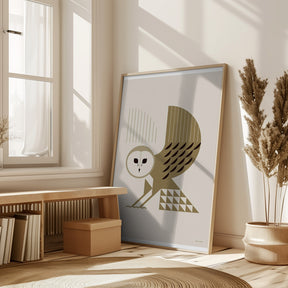 Golden Animals - Barn Owl (White) Poster