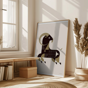 Golden Animals - Kri Kri Goat (White) Poster