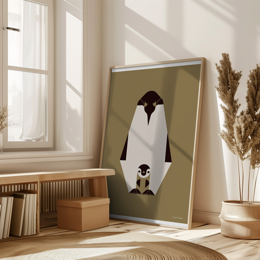 Golden Animals - Royal Penguin (Gold) Poster