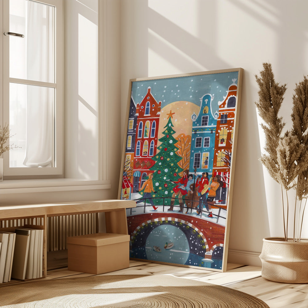 Snowfall in Amsterdam Poster