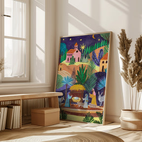 Nativity Scene starry night Poster