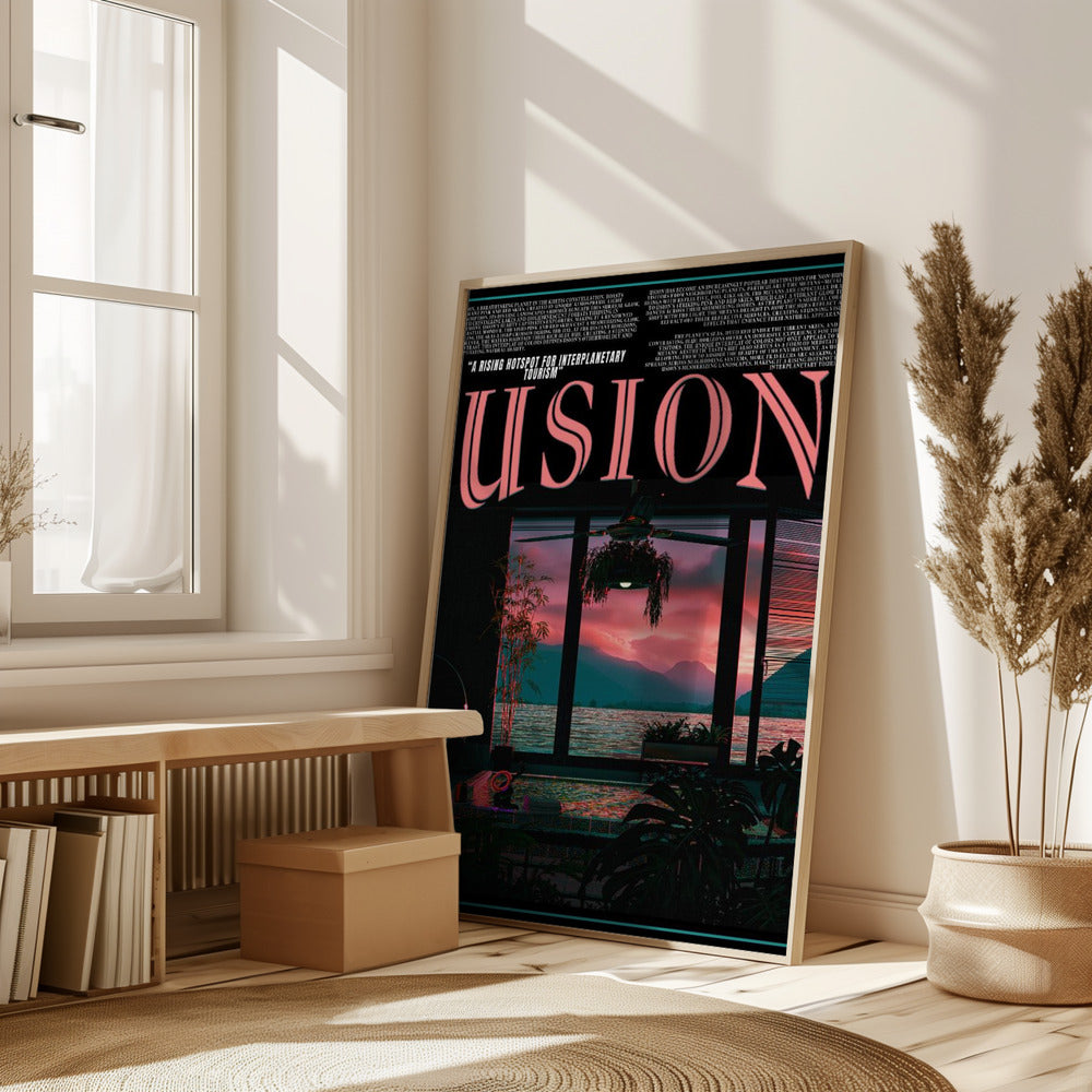 USION Fiction Vaporwave travel poster Poster