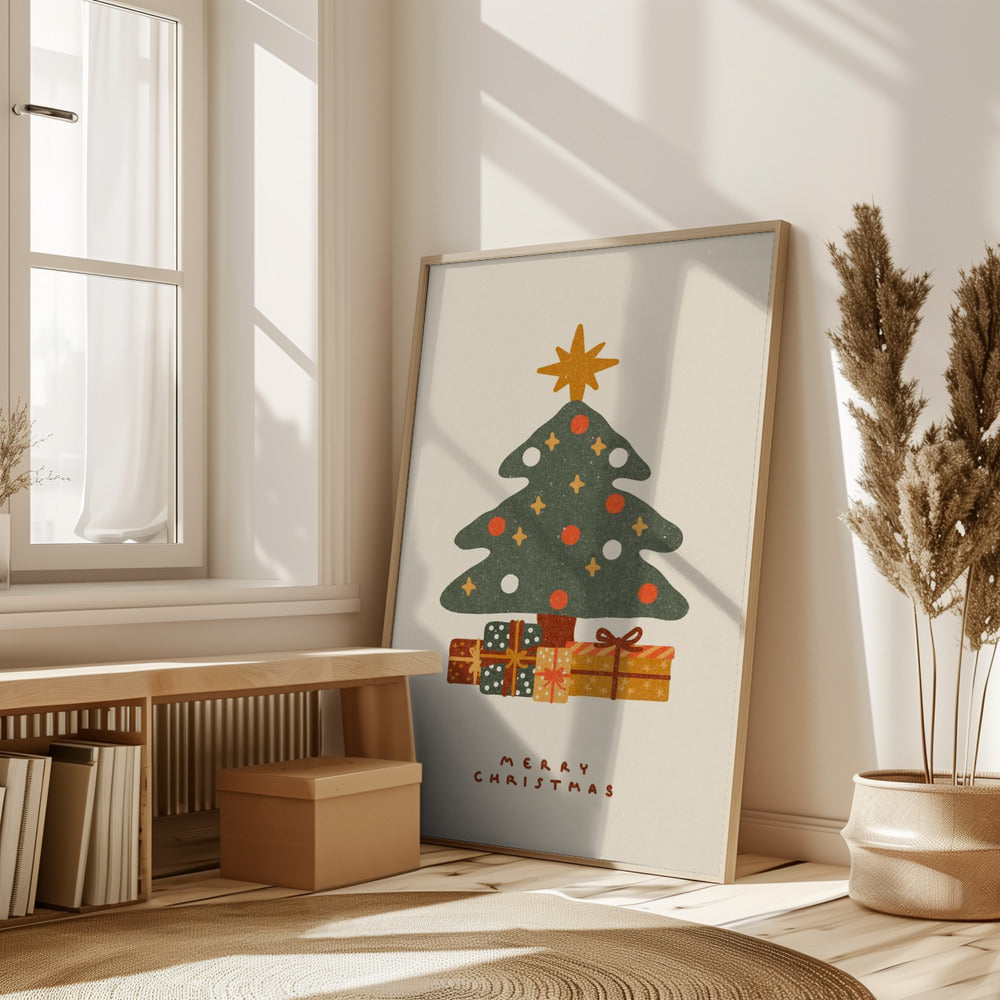 Christmas tree with gifts Poster