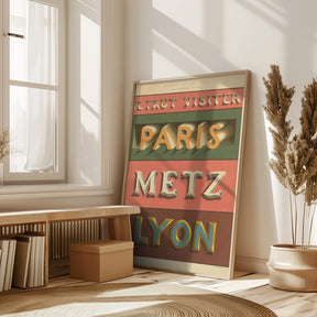 Paris Metz Lyon Poster