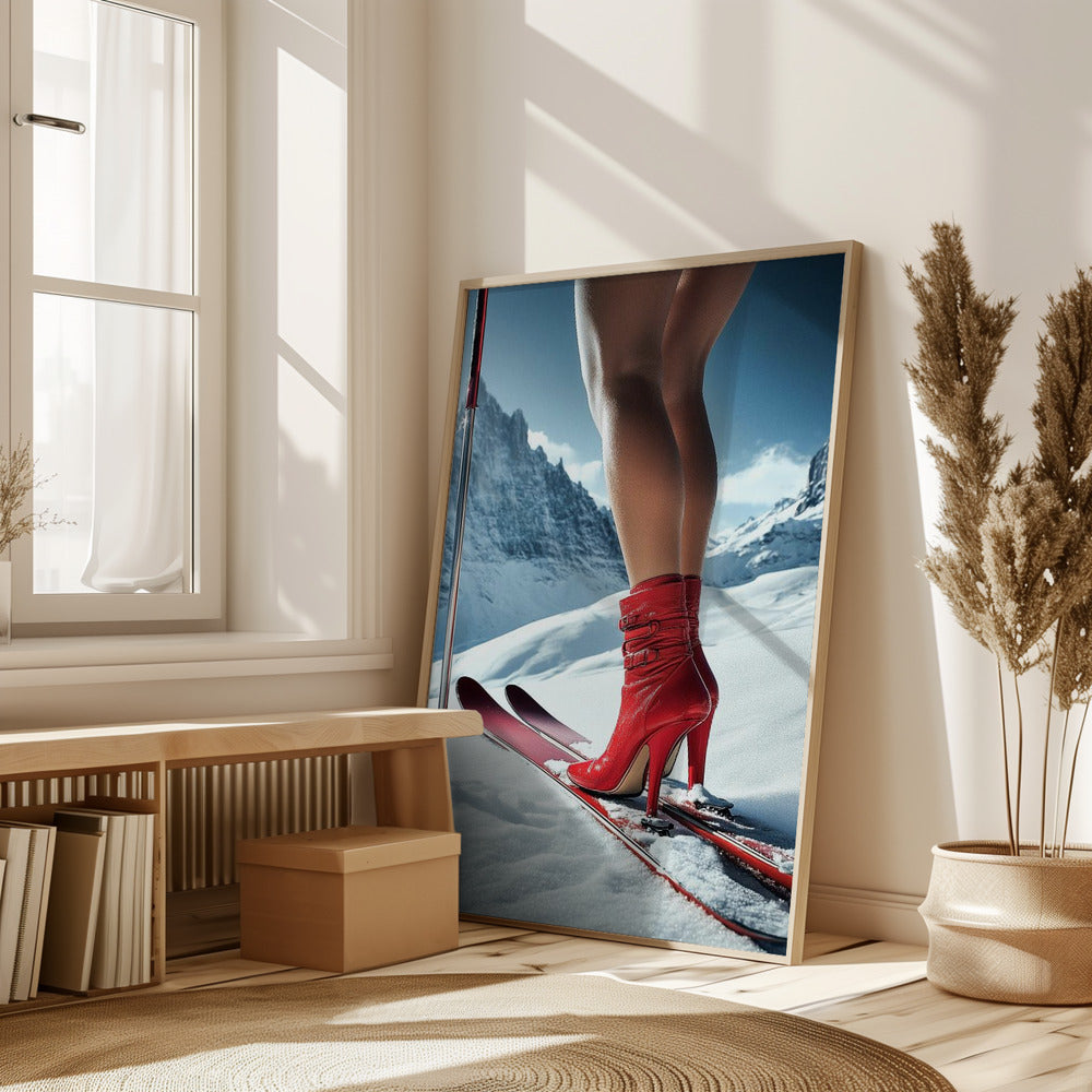 Ski Glamour High Heels Poster