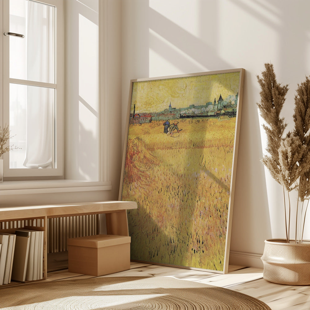 Wheat Field With View of Arles (1888) Poster