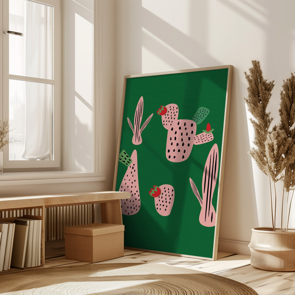 Mid Mod Cactus Green Poster