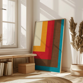 Abstract Mod Cube Beige Poster