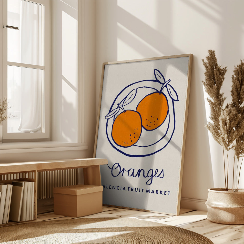 Food Art - Oranges Valencia Fruit Market Poster