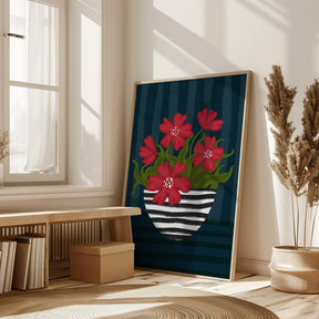 Striped Vase Poster