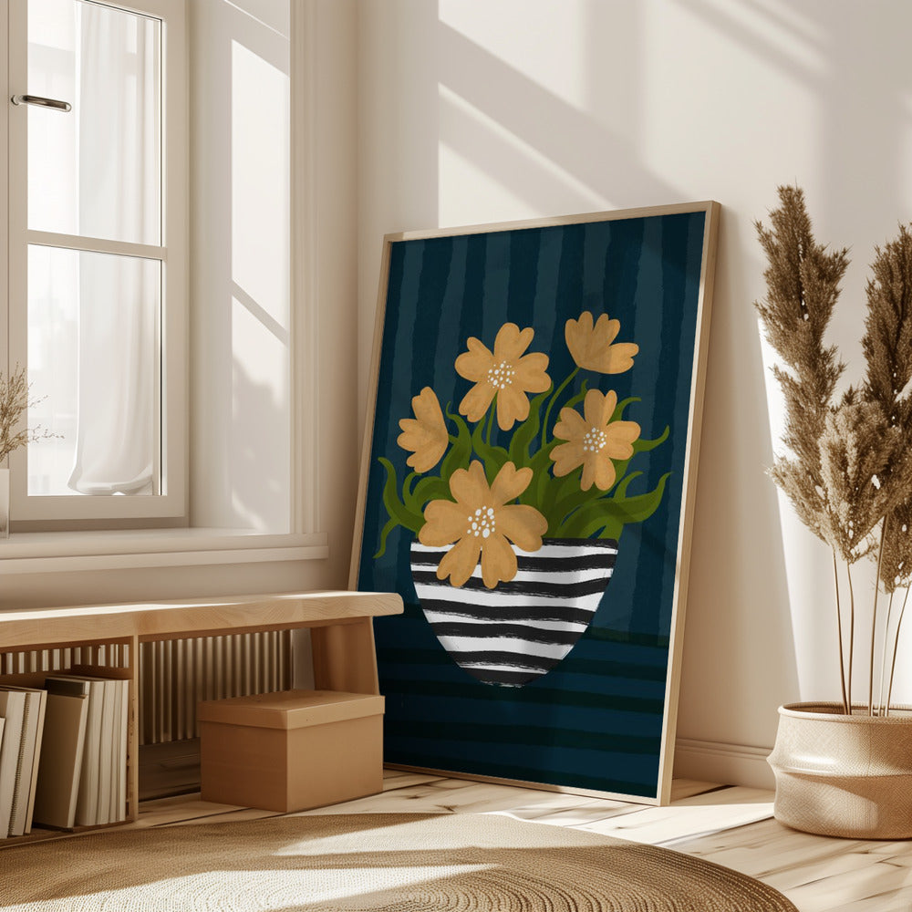 Striped Vase Poster