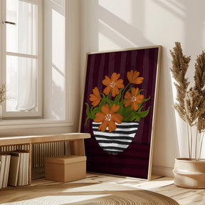 Striped Vase Poster