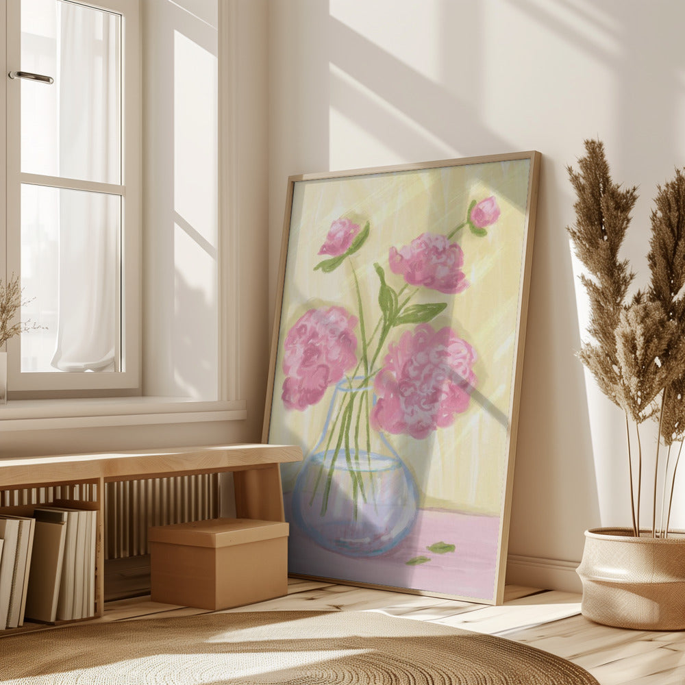 A Vase of Peonies Poster