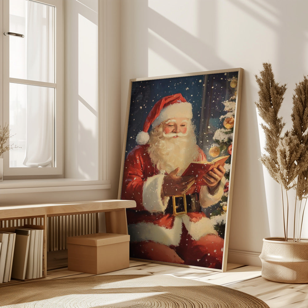 Santa Reading I Poster