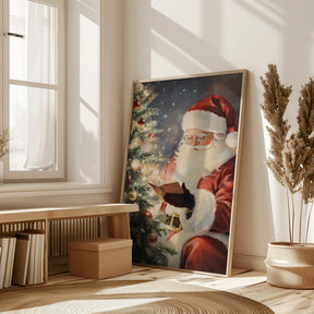 Santa Reading II Poster