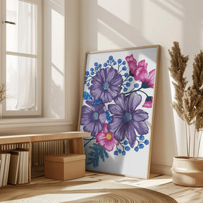 Pink and Purple Florals Poster