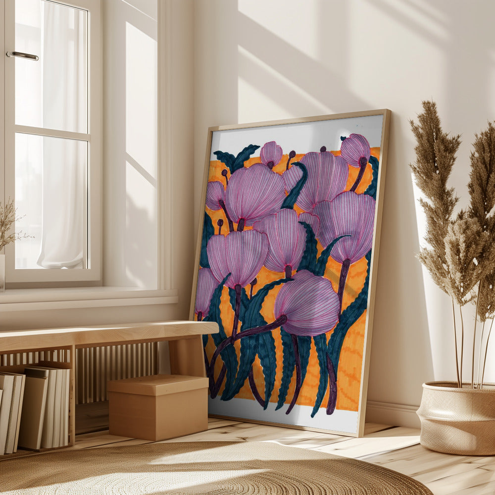 Purple Tulips Poster