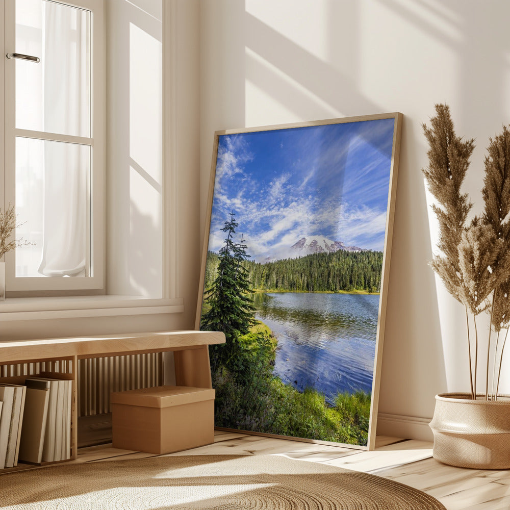 Impressive Mount Rainier and Reflection Lake Poster