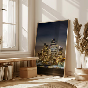 Magnificent NYC skyline with Hudson Yards in the evening Poster